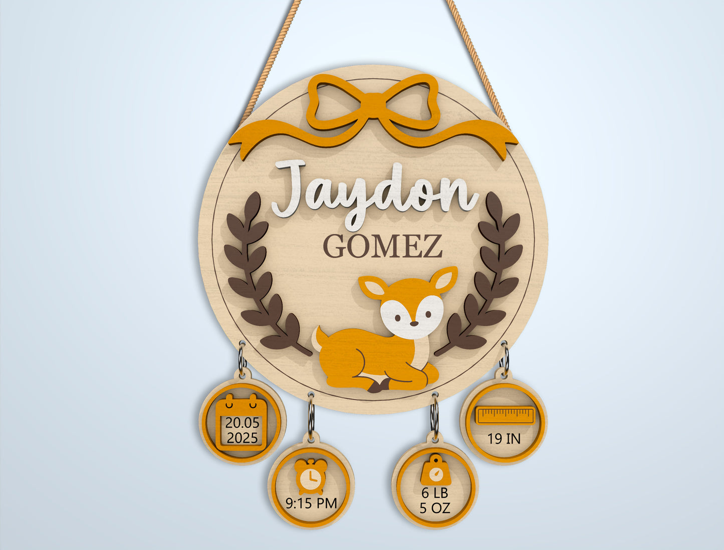 Baby Birth Stats Sign Bundle SVG File for Glowforge and xTool