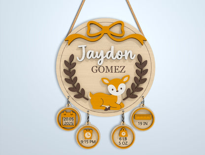 Baby Birth Stats Sign Bundle SVG File for Glowforge and xTool