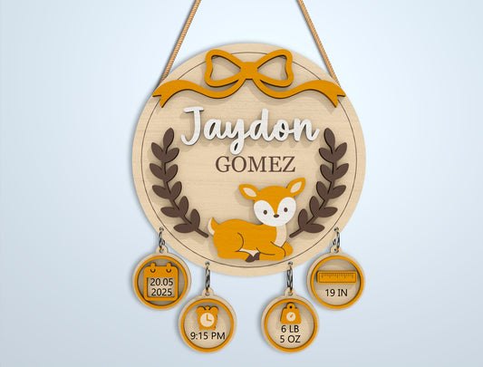 Baby Birth Stats Sign Bundle SVG File for Glowforge and xTool