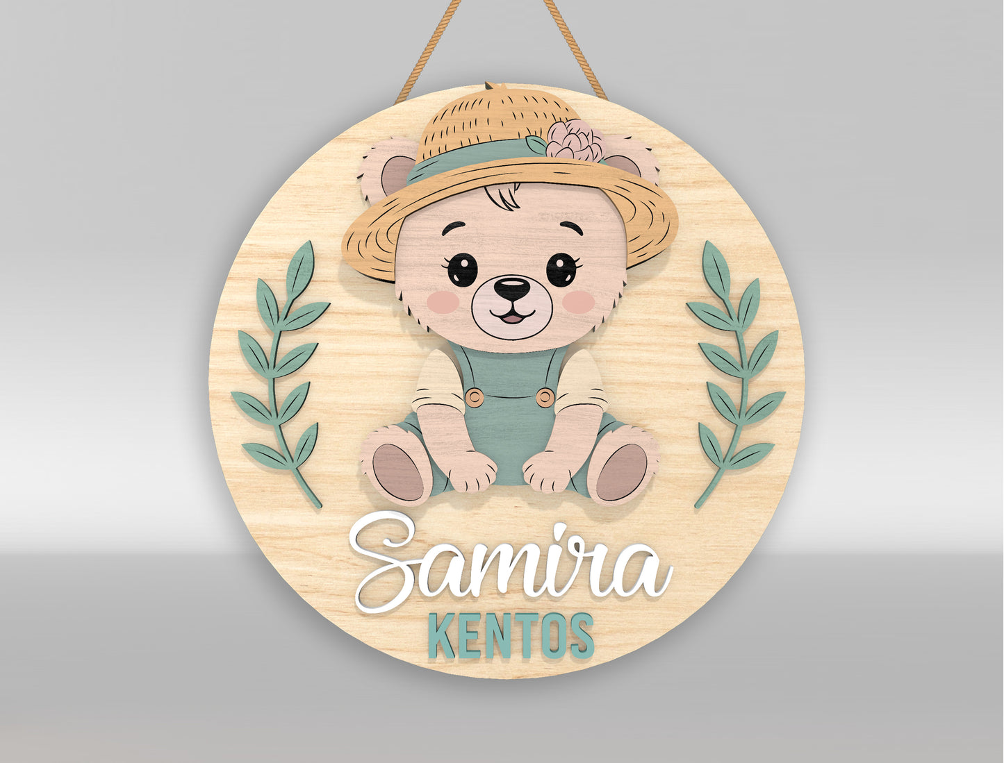 Personalized Cute Woodland Animal Nursery Sign SVG for xTool and Glowforge