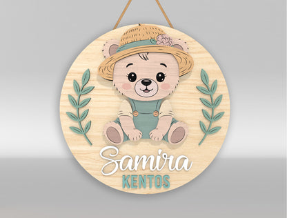 Personalized Cute Woodland Animal Nursery Sign SVG for xTool and Glowforge