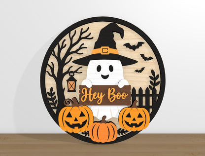 Halloween Door Hanger SVG Bundle Ghost Pumpkin Designs