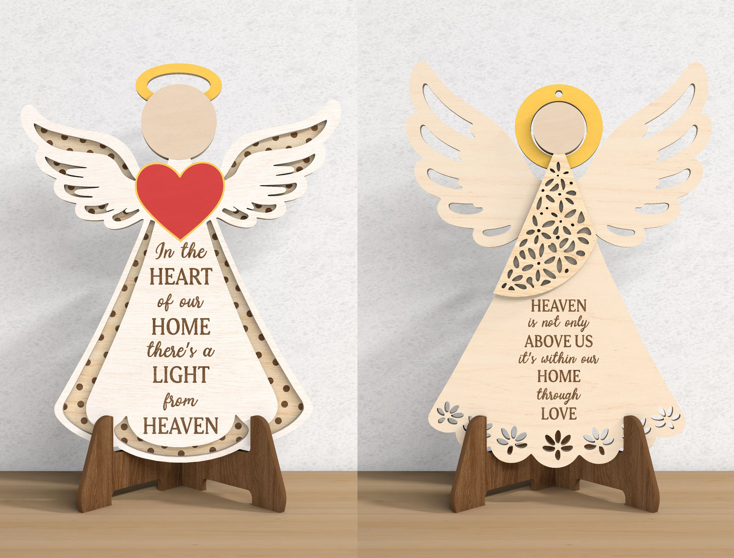 Angel Memorial Ornament SVG Bundle for Glowforge and xTool