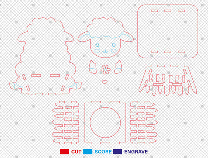 Easter Egg Holder Stand SVG Bunny Chick Lamb 8 Designs for LightBurn and xTool