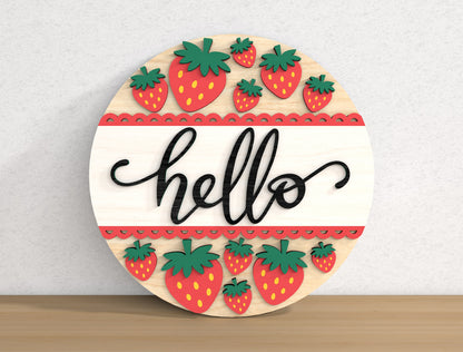 Hello Summer Door Hanger SVG Bundle with 9 Seasonal Sign Designs
