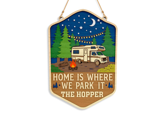 Camping Sign SVG Bundle “Home Is Where We Park It” for Glowforge