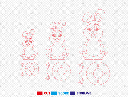 Easter Bunny Egg Holder Stand SVG Bundle 8 Designs for Glowforge and xTool