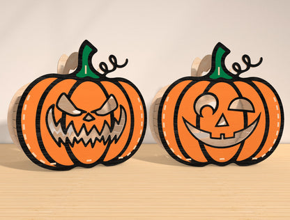 Halloween Pumpkin Face SVG Bundle Laser Cut File | 20 Jack O Lantern Designs | Spooky Wooden Decor | Glowforge, xTool, LightBurn, etc.