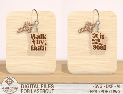 Christian Keychain SVG Bundle Bible Verse 12 Designs for Glowforge