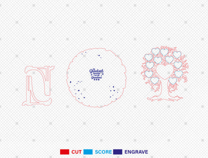 Grandma Family Tree SVG My Greatest Blessings for Glowforge and xTool