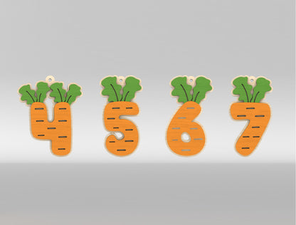 Easter Carrot Basket Tags SVG Alphabet Number Name Tags for LightBurn and xTool