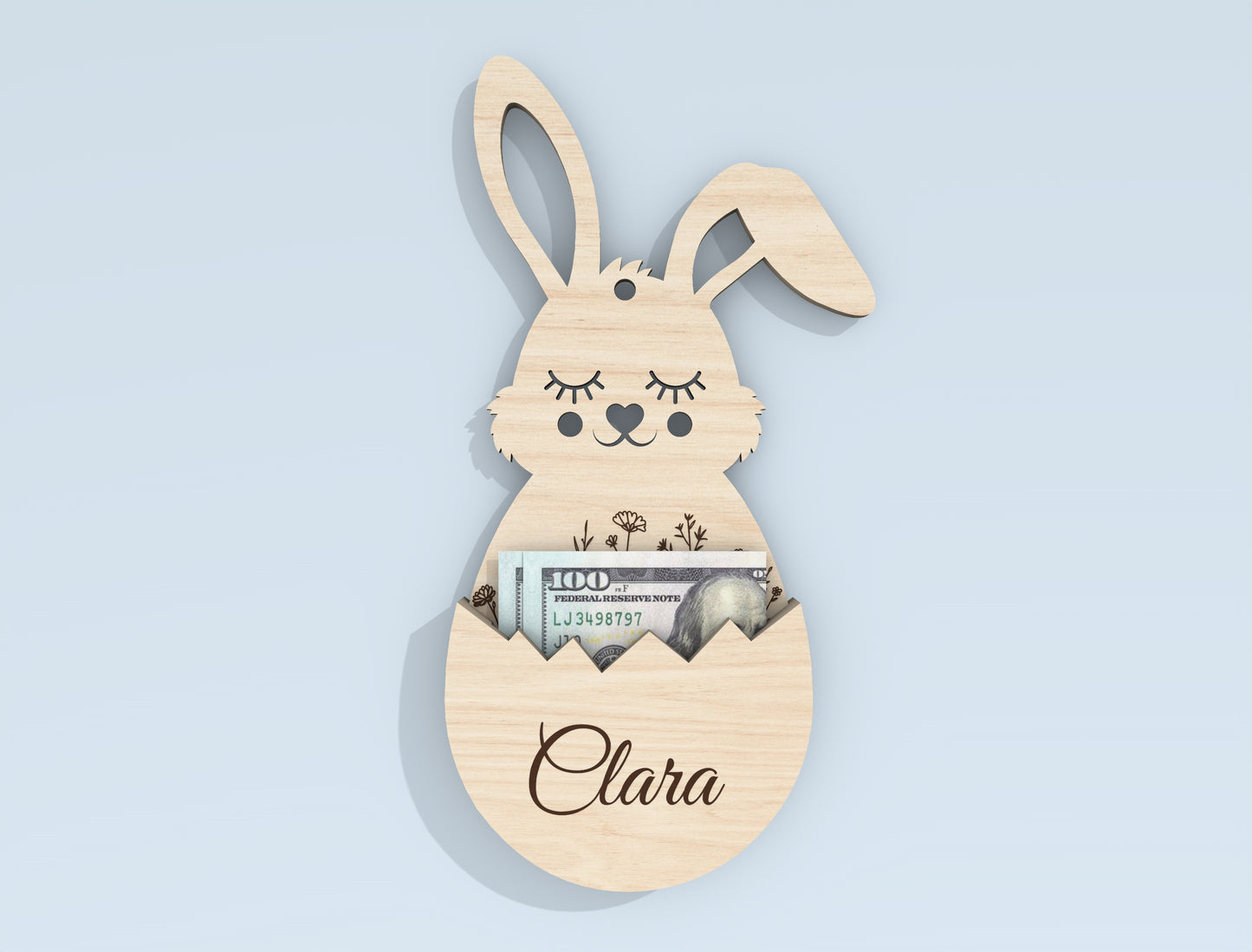 Personalized Easter Bunny Money Holder SVG Bundle for Glowforge