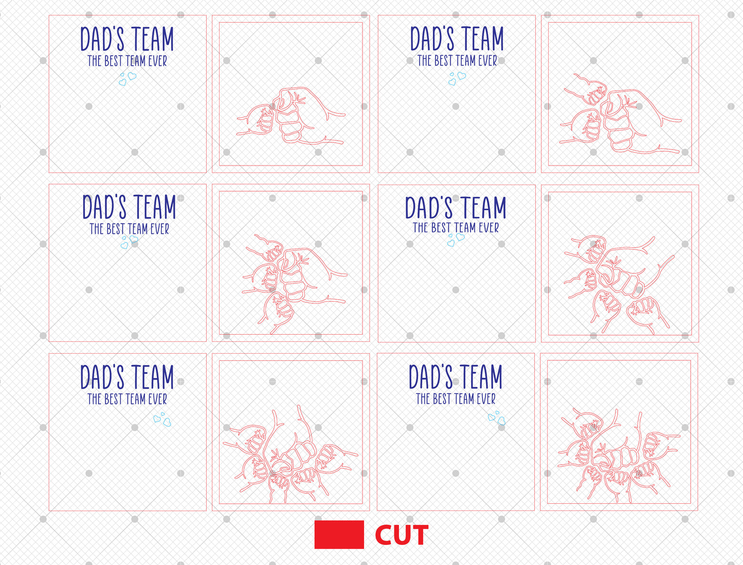 Personalized Dad Team Fist Bump SVG for Glowforge and xTool