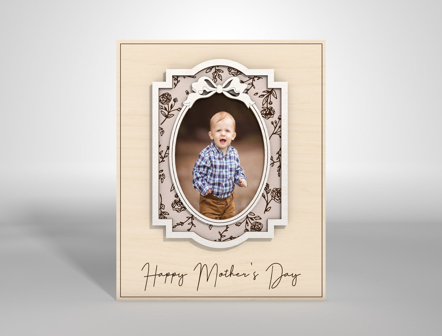 I Love You Mom Custom Photo Frame SVG for LightBurn and xTool