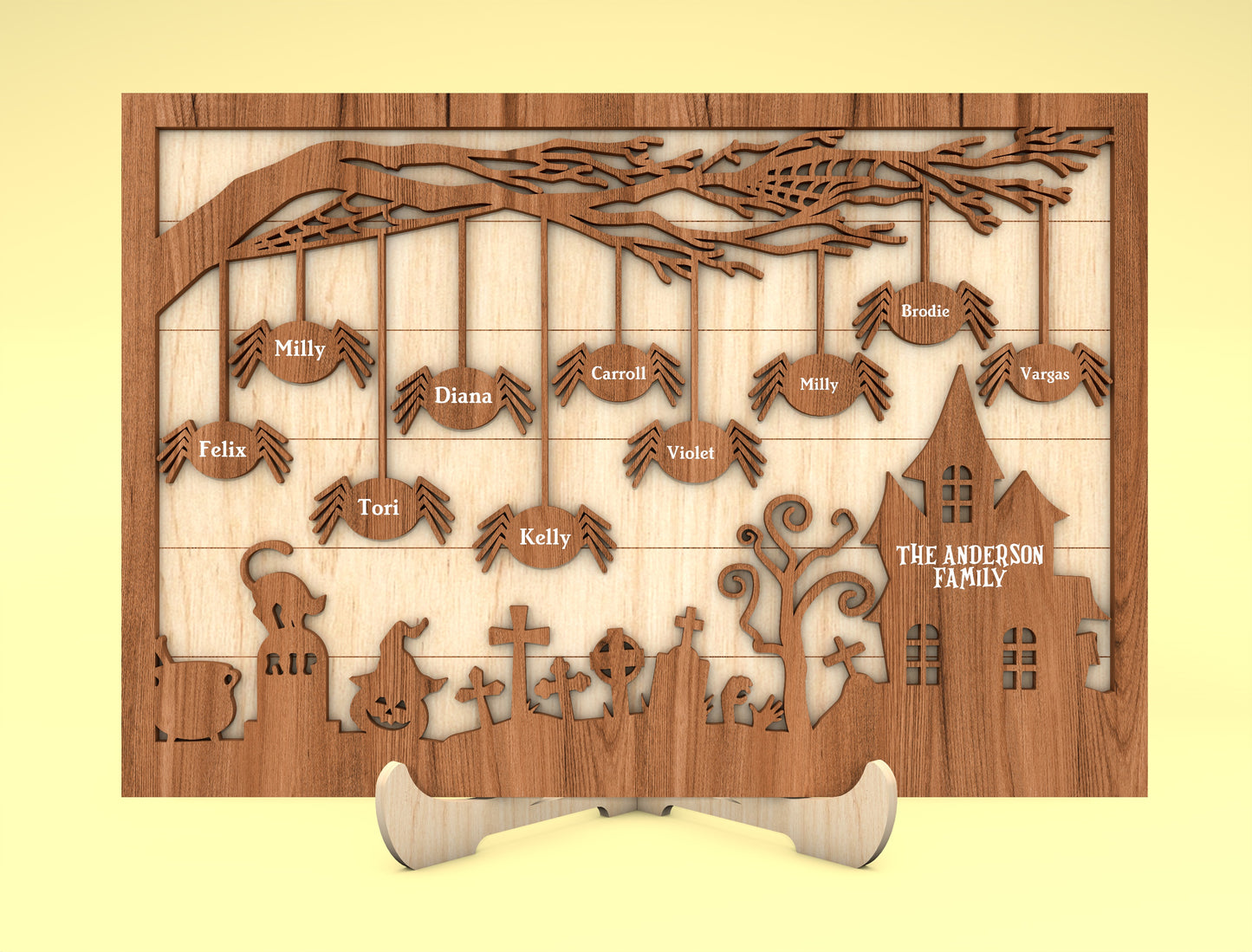 Personalized Halloween Spider Family Multilayer SVG 2 to 10 Spiders for LightBurn xTool