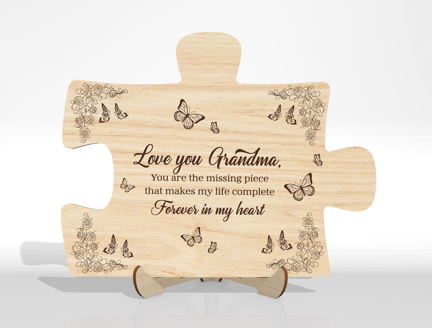 Puzzle Piece Plaque SVG Engraved Message for Glowforge and xTool
