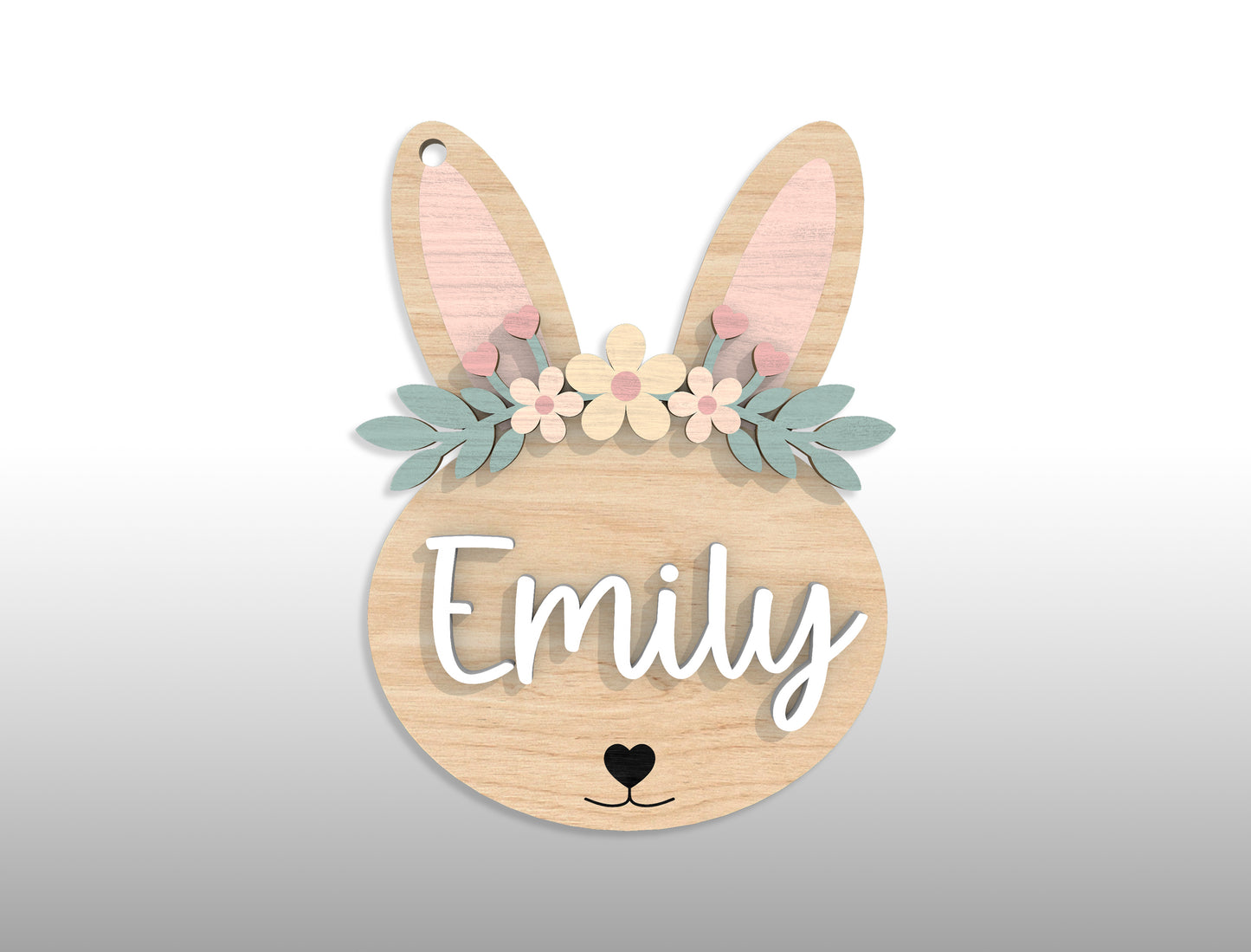Personalized Easter Bunny Name Tag SVG 18 Designs for Glowforge and xTool