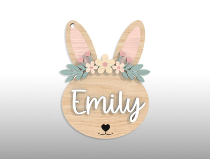 Personalized Easter Bunny Name Tag SVG 18 Designs for Glowforge and xTool