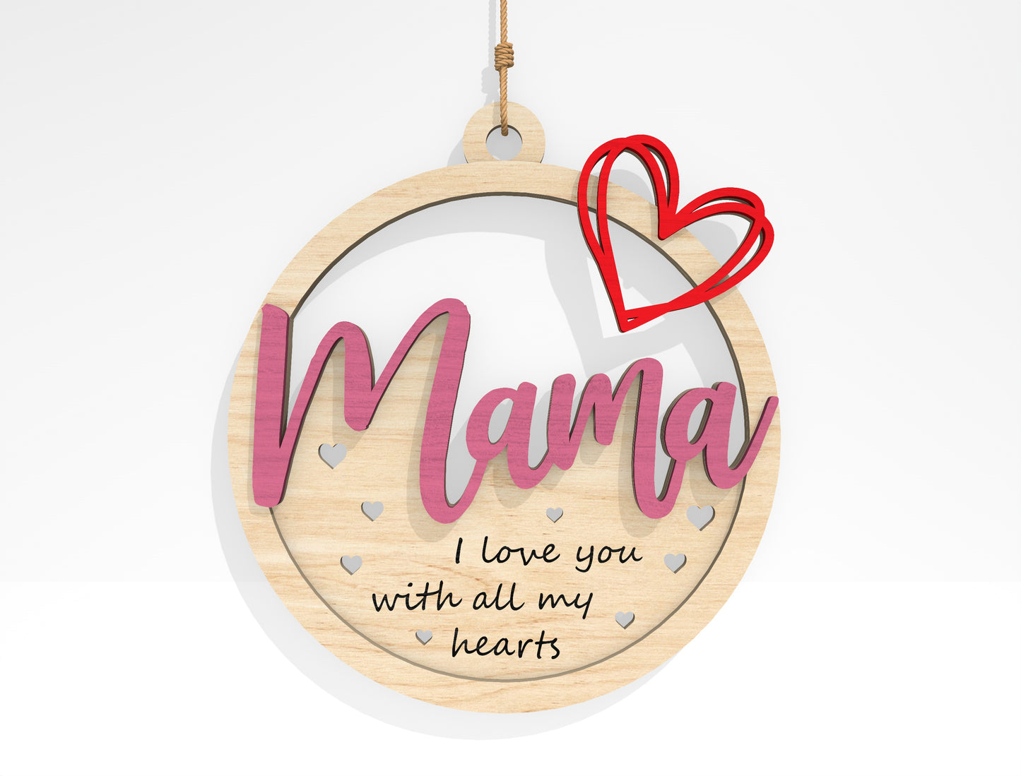 Mother's Day Floral Round Ornament SVG Bundle for Glowforge