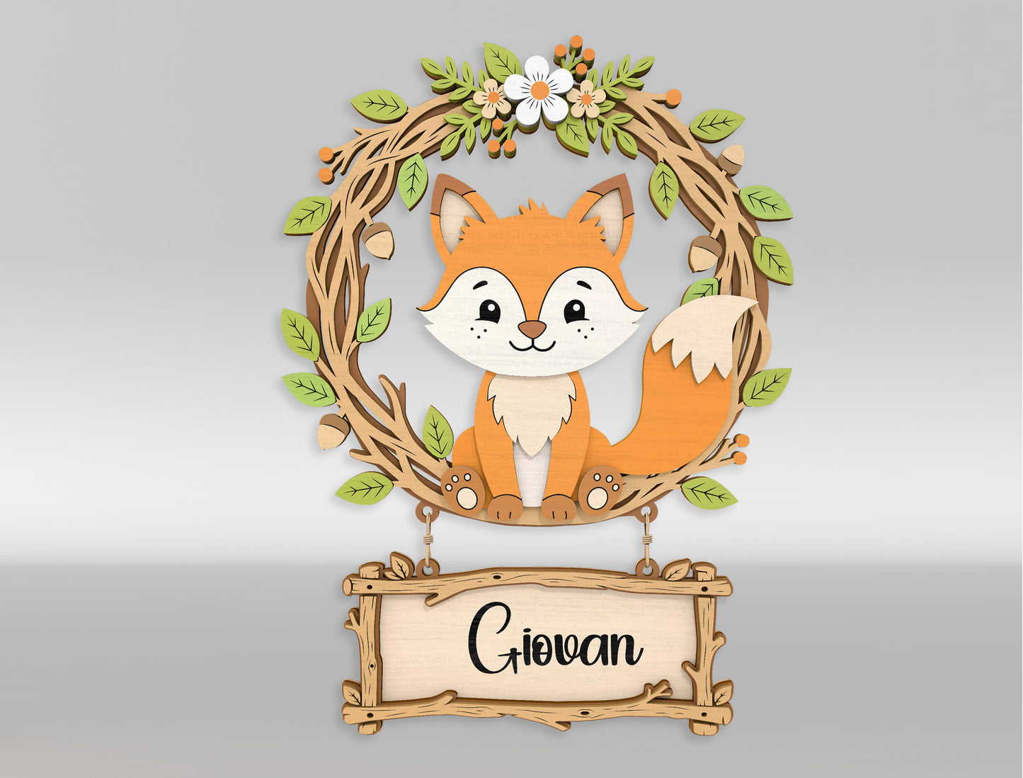 Woodland Animal Door Sign SVG for xTool and LightBurn