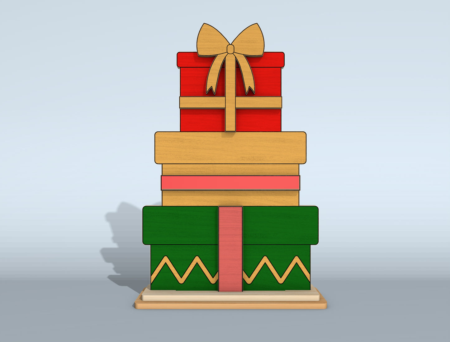 Christmas Stacked Characters Tabletop Decor Laser Cut File | Ready to Cut | Glowforge, xTool, LightBurn, etc.