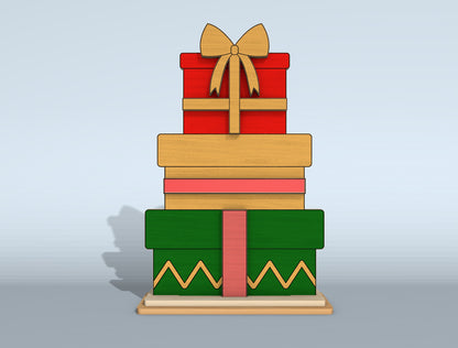 Christmas Stacked Characters Tabletop Decor Laser Cut File | Ready to Cut | Glowforge, xTool, LightBurn, etc.