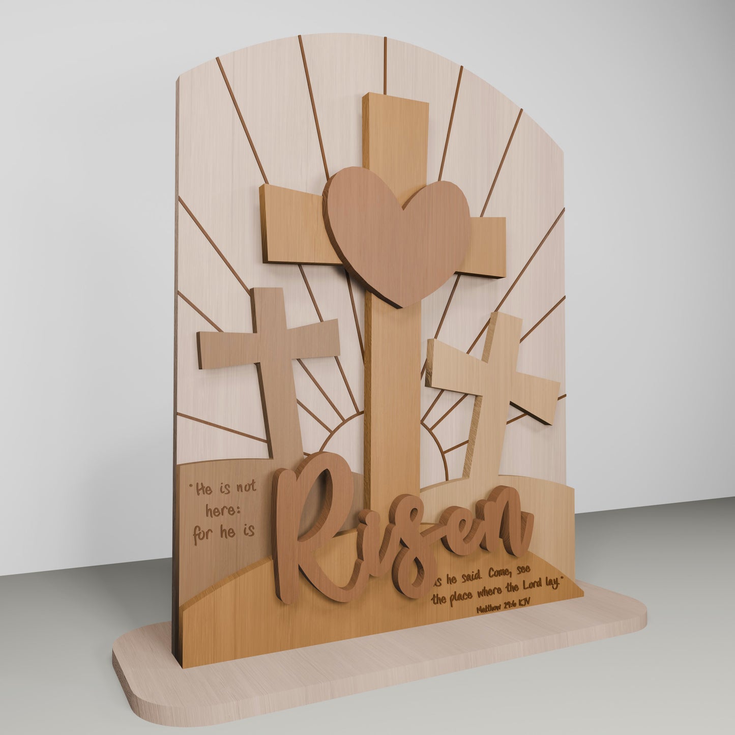 He Is Risen Cross Scene Tabletop Set SVG for Glowforge and xTool