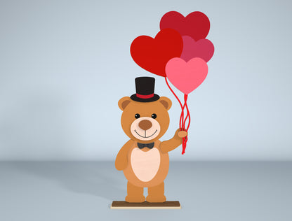 Cute Valentine Bear Laser Cut File Bundle | Teddy Bear Love Decor | Kids & Romantic Style | Glowforge, xTool, LightBurn, etc.