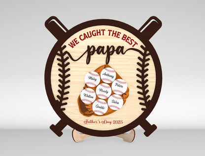 Personalized Baseball Dad Sign SVG Laser Cut File for Glowforge and xTool