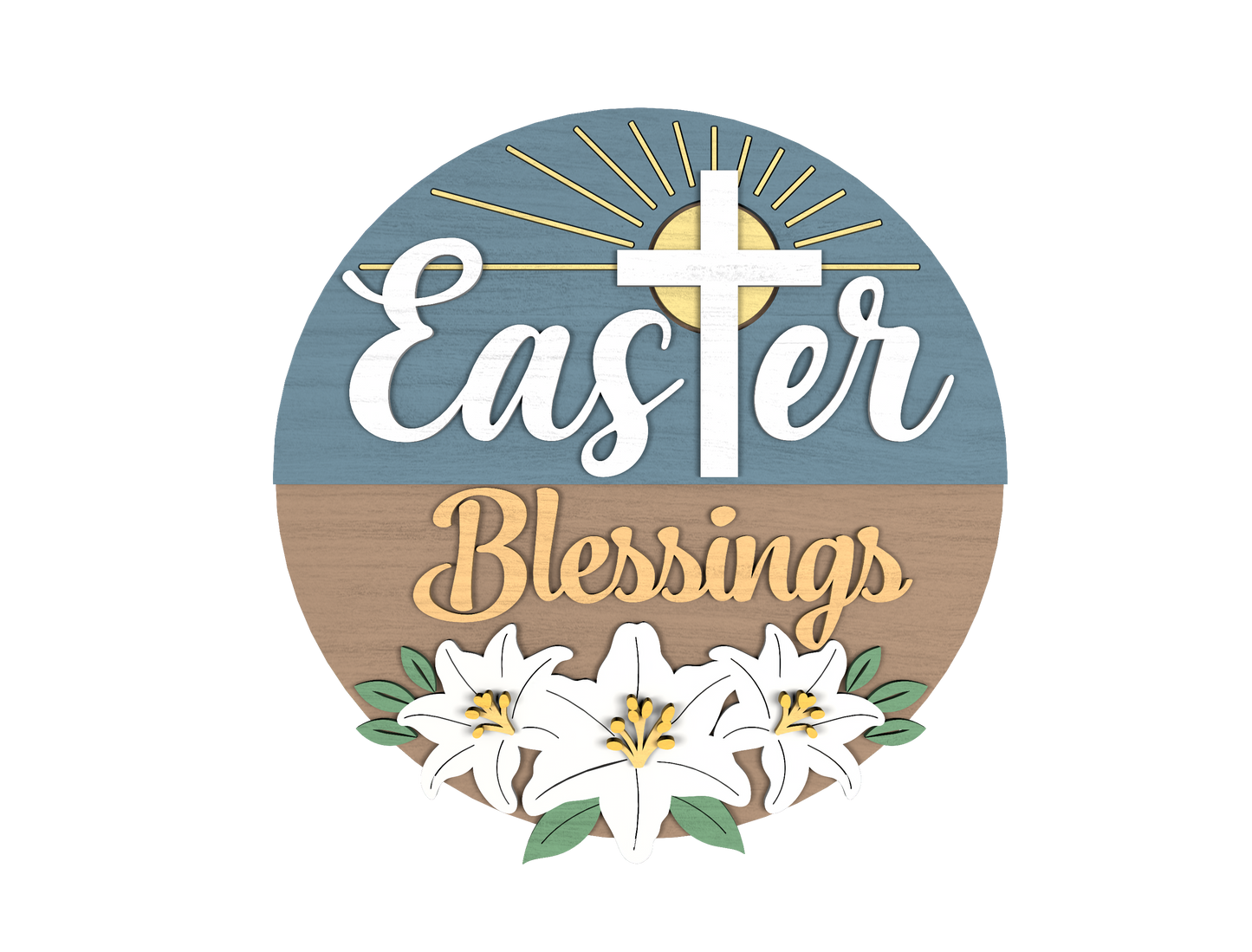 Easter Blessings Cross Door Signs SVG Bundle 2 Designs for Glowforge and xTool
