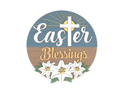 Easter Blessings Cross Door Signs SVG Bundle 2 Designs for Glowforge and xTool