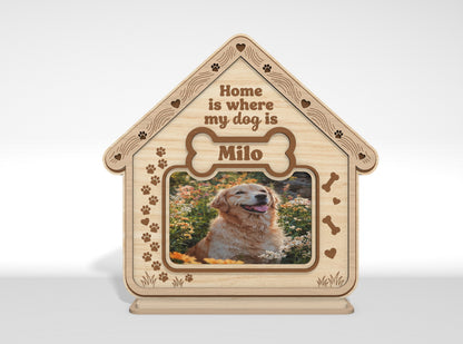 Dog Memorial Tabletop Sign SVG Bundle Pet Photo Frame Laser Cut File for Glowforge