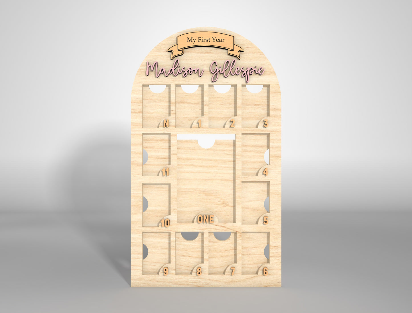 Personalized First Year Frame SVG for Glowforge and LightBurn