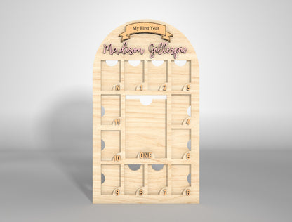 Personalized First Year Frame SVG for Glowforge and LightBurn