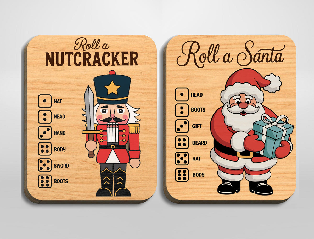 Christmas Puzzle Game SVG Bundle 13 Roll a Character Designs