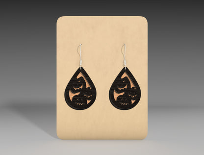 Halloween Teardrop Earrings SVG Bundle 12 Designs for Glowforge xTool LightBurn
