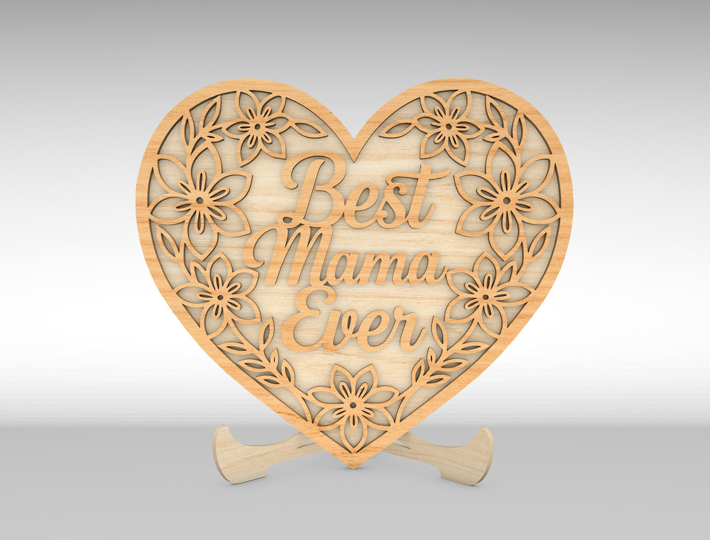 Mom Quote Heart Sign SVG Bundle Mother's Day for Glowforge and xTool