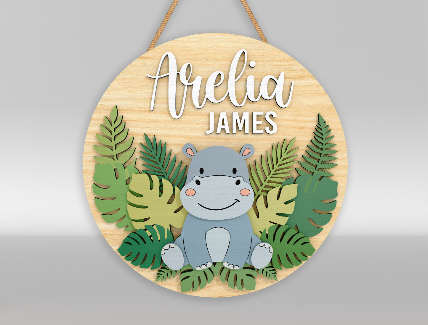 Personalized Safari Nursery Sign SVG for xTool and Glowforge