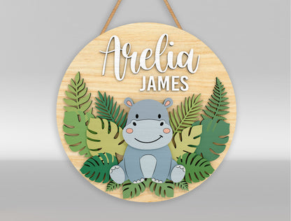 Personalized Safari Nursery Sign SVG for xTool and Glowforge