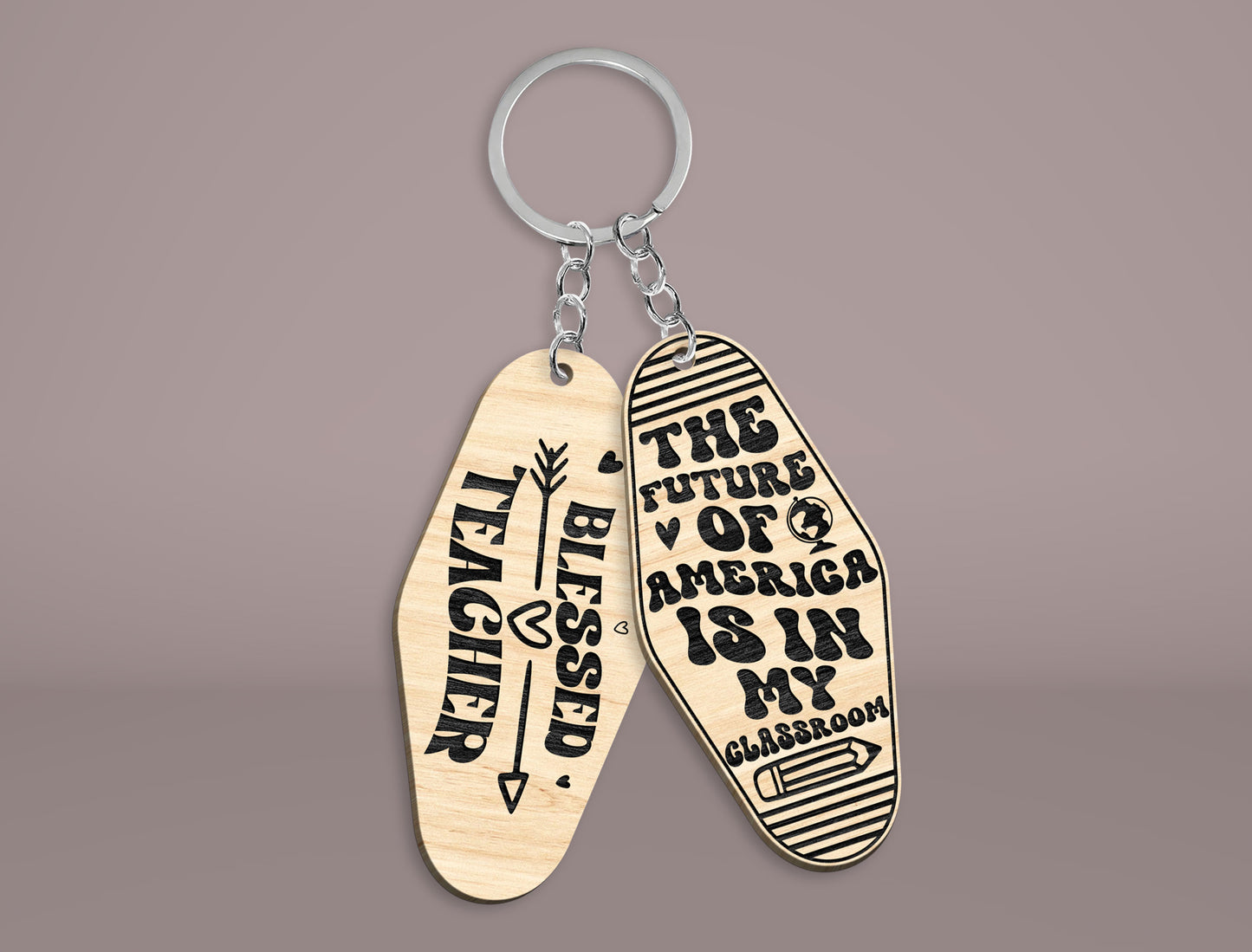 Teacher Motel Keychain SVG Bundle Laser Cut File for xTool and Glowforge