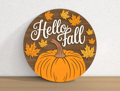 Fall Door Hanger SVG Bundle for Glowforge xTool LightBurn 9 Designs