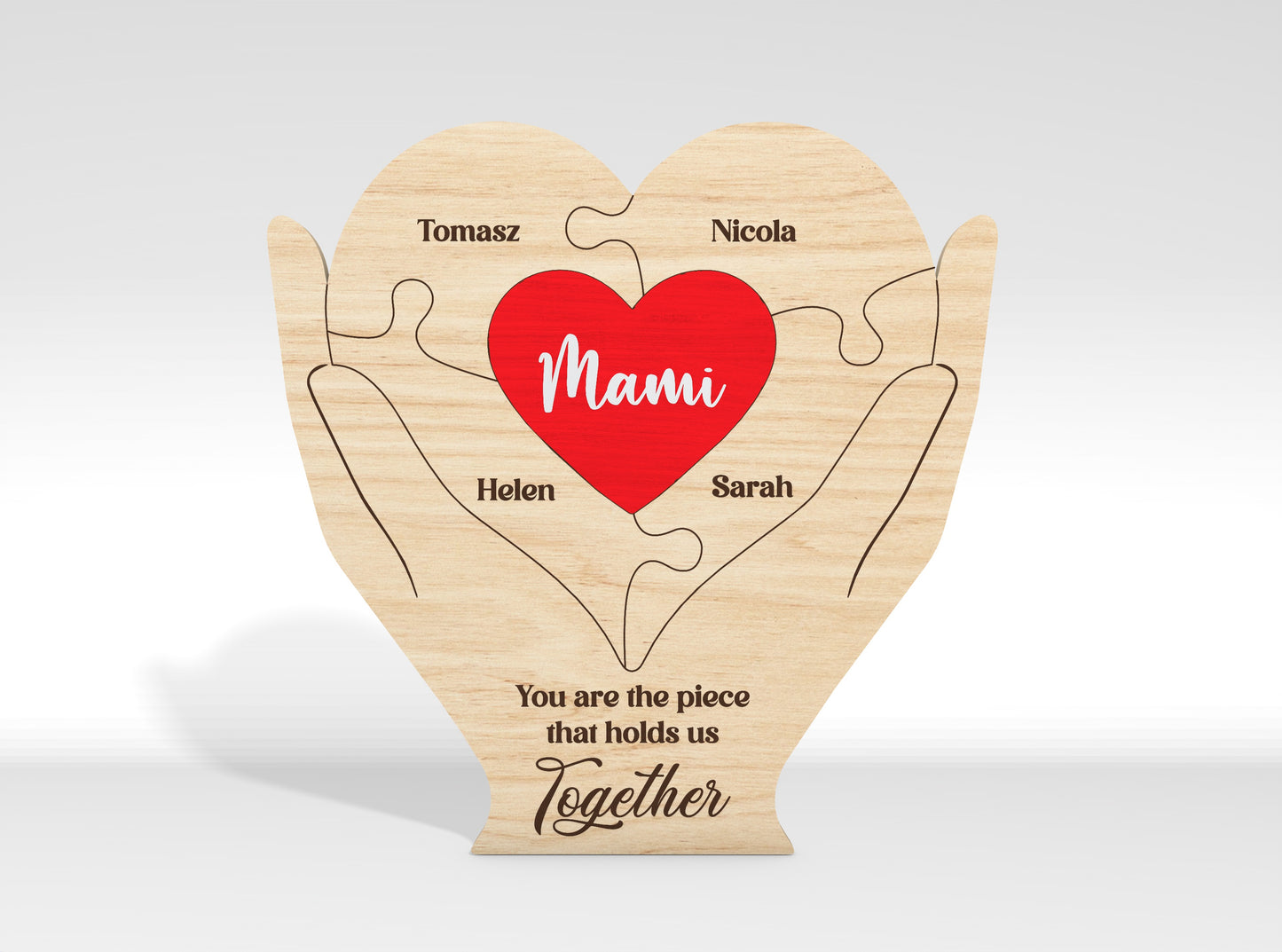 Personalized Mom Puzzle Custom Name Sign SVG for Glowforge and xTool