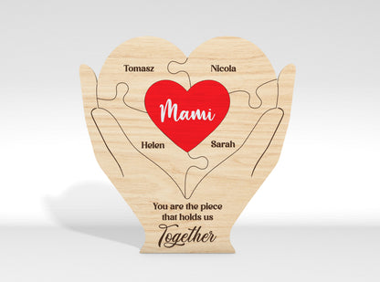 Personalized Mom Puzzle Custom Name Sign SVG for Glowforge and xTool