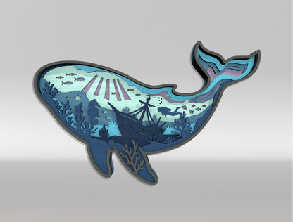 Multilayer Ocean Animal SVG Bundle Laser Cut File for Glowforge