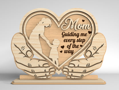 Personalized Mom Heart Stand Sign SVG Bundle for xTool and Glowforge