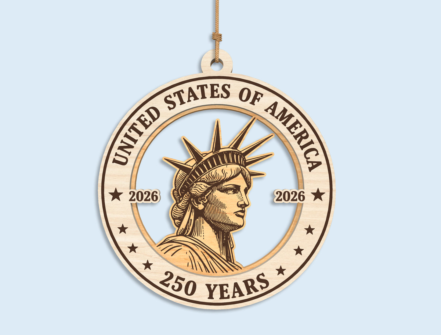 250 Years Eagle Ornament SVG Bundle for Glowforge and LightBurn