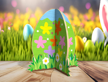 Easter Egg Stand SVG Freestanding Egg Ornament Spring for LightBurn