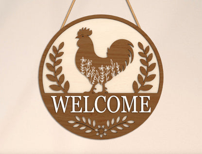 Farm Animal Welcome Sign SVG Bundle for Glowforge and LightBurn