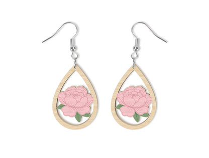 Floral Teardrop Earring SVG Bundle Spring Flower Jewelry Laser Cut File for xTool and Glowforge