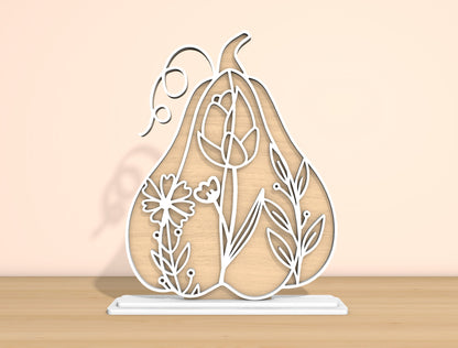 Floral Pumpkin & Gourd SVG Bundle Laser Cut File | Fall Tabletop Decor | Elegant Botanical Style | Glowforge, xTool, LightBurn, etc.